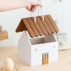Creative Wooden Small House Organize Storage Box