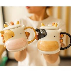 Cute Cartoon 3D Cows Milk Ceramic Mug
