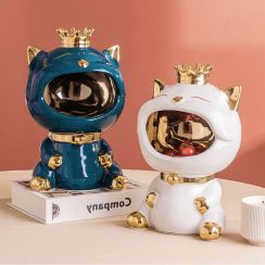 Exquisite Wearing Crown Cat Storage Tray Home Decoration