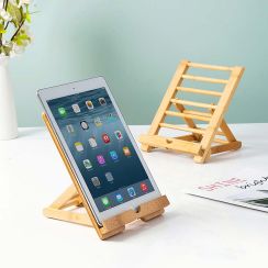 Folding Bamboo Wood Mobile Phone Holder Ipad Stand