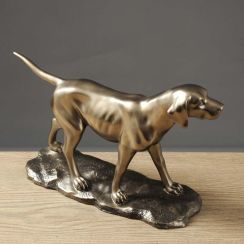 Classic Golden Boeing Spaniel Dog Sculpture Decoration