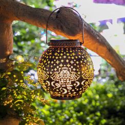 Solar Lanterns Outdoor Waterproof Garden Decorative Owl Hanging Lights for Patio Pathway Outside Garden Decor Yard 2 Pack