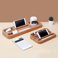 Brief Desktop Key Phone Stationery Organize Cork Storage Box