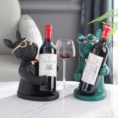 Creative Sunglasses Bulldog Wine Holder Desktop Decoration