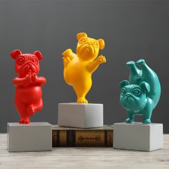 Dancing Bulldog Desktop Decoration Sculpture Ornaments