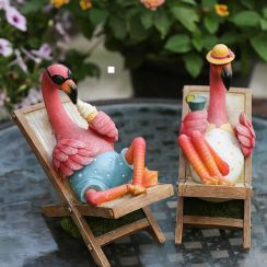 Laid-back Flamingo desktop Ornaments, Garden Decor