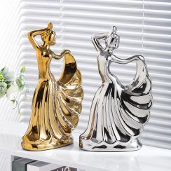 Modern Art Dancing Girl Set Sculpture Ornament