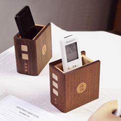 Pastoral Wooden Book Shape Organize Storage Box Pen Holder