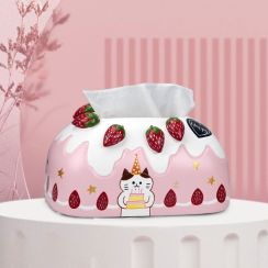 Strawberry-themed Ceramic Tissue Box
