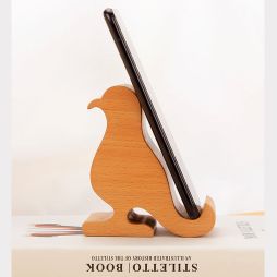 Abstract Wooden Bird Desktop Phone Holder Ipad Stand