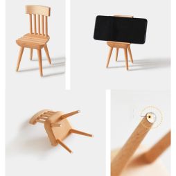 Creative Wooden Chair Mobile Phone Holder&ipad Stand