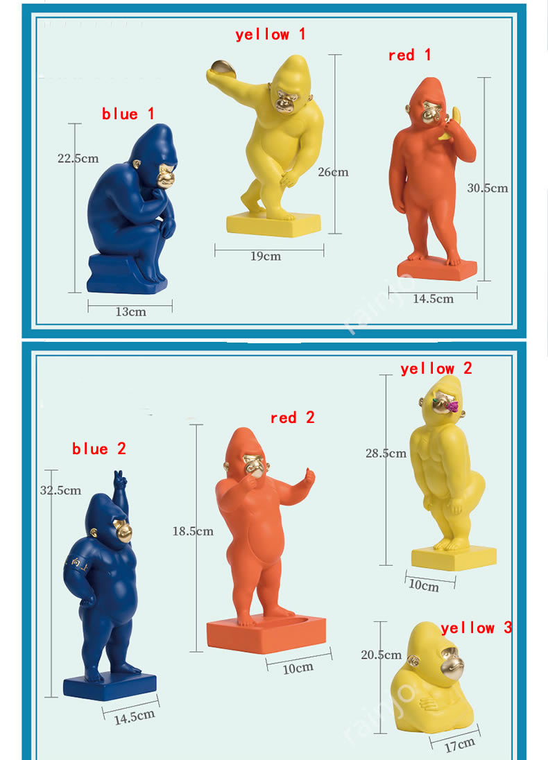 Funny Gorilla Desktop Decoration Sculpture Ornament
