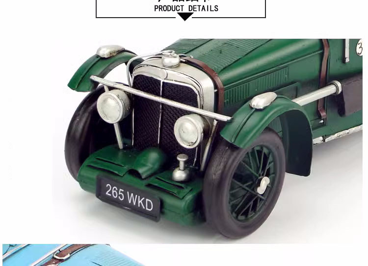 Handcrafted Vintage Iron Classic Sports Car Model