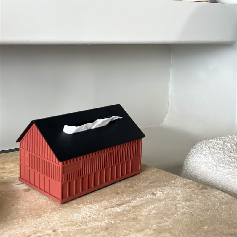 Industrial-Style-Concrete-House-Shaped-Facial-Tissue-Box