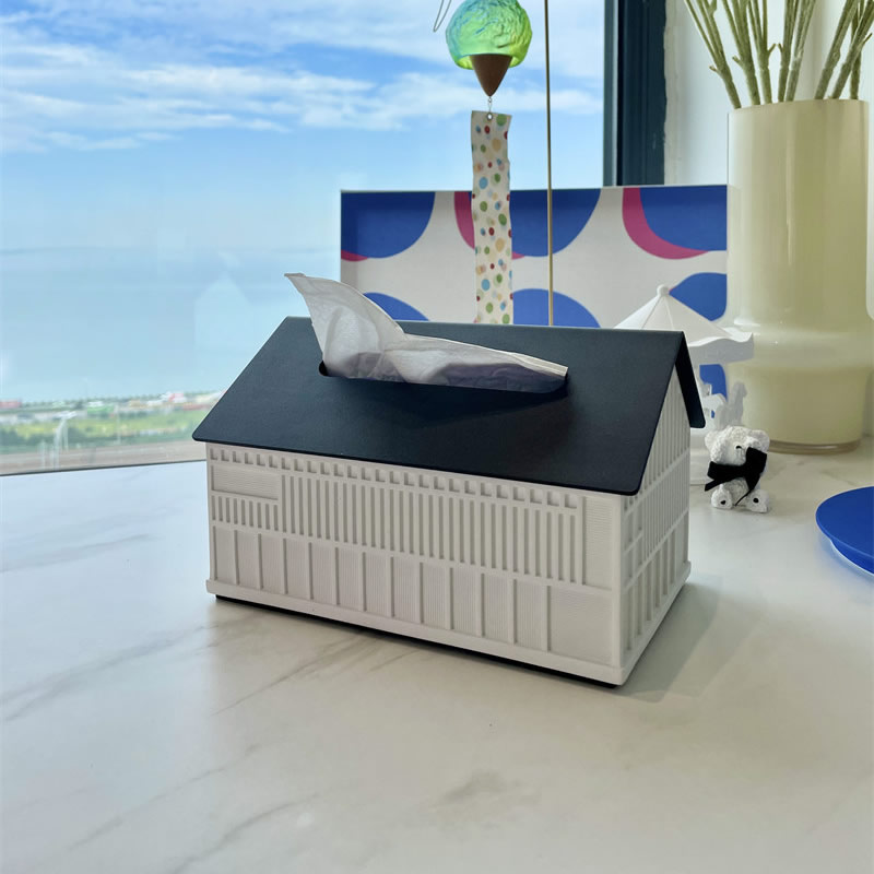 Industrial-Style-Concrete-House-Shaped-Facial-Tissue-Box