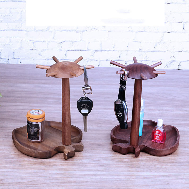 Pastoral Wooden Apple-shaped Desktop Finishing Storage Holder
