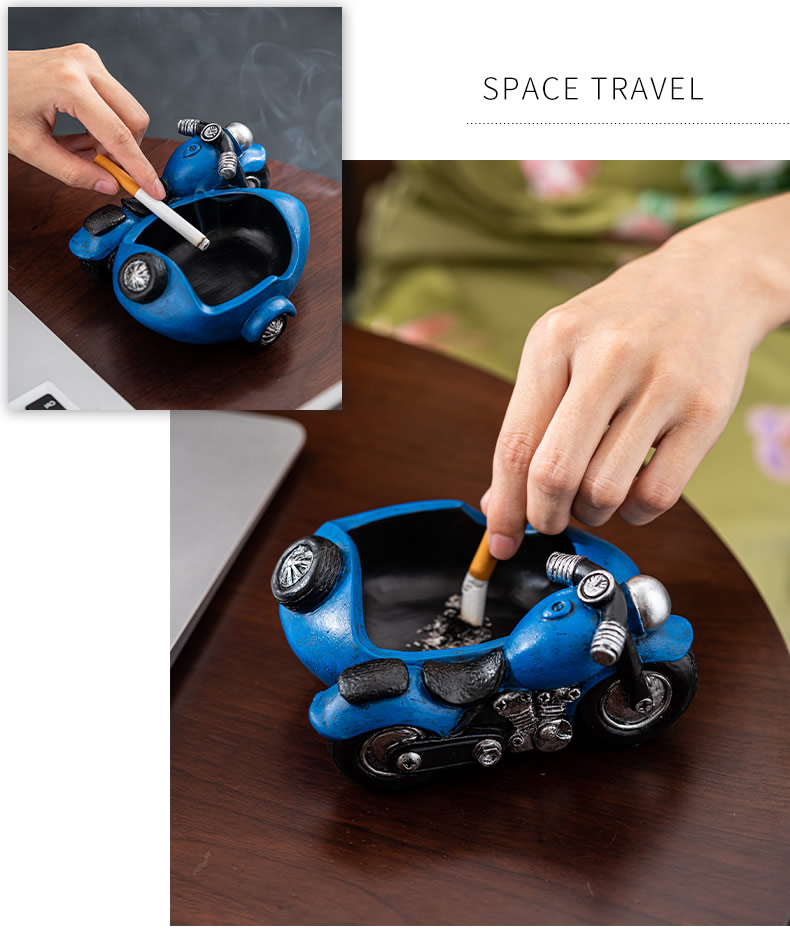 Retro Motorcycle Desktop Decorative Ashtray