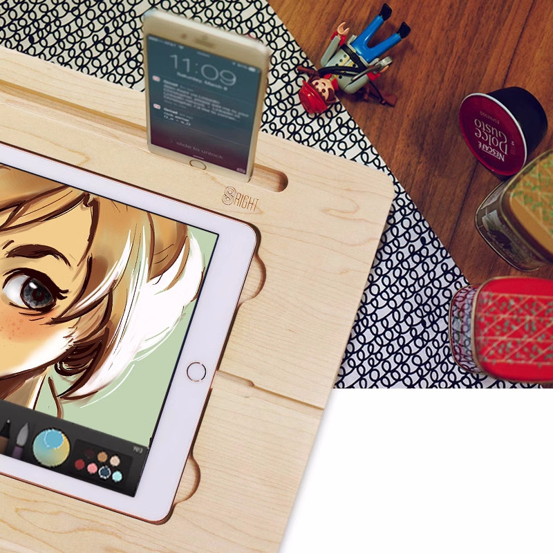 Solid Wood Ipad Drawing Board,Tablet Writing Stand