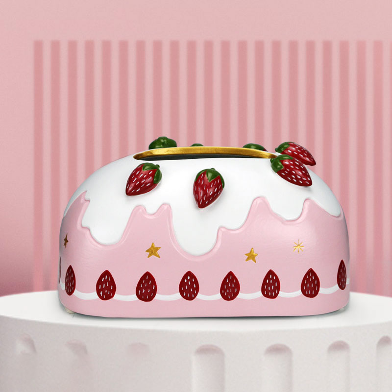 Strawberry-Themed Ceramic Tissue Box