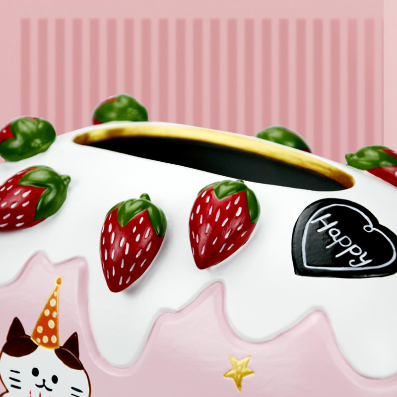 Strawberry-Themed Ceramic Tissue Box