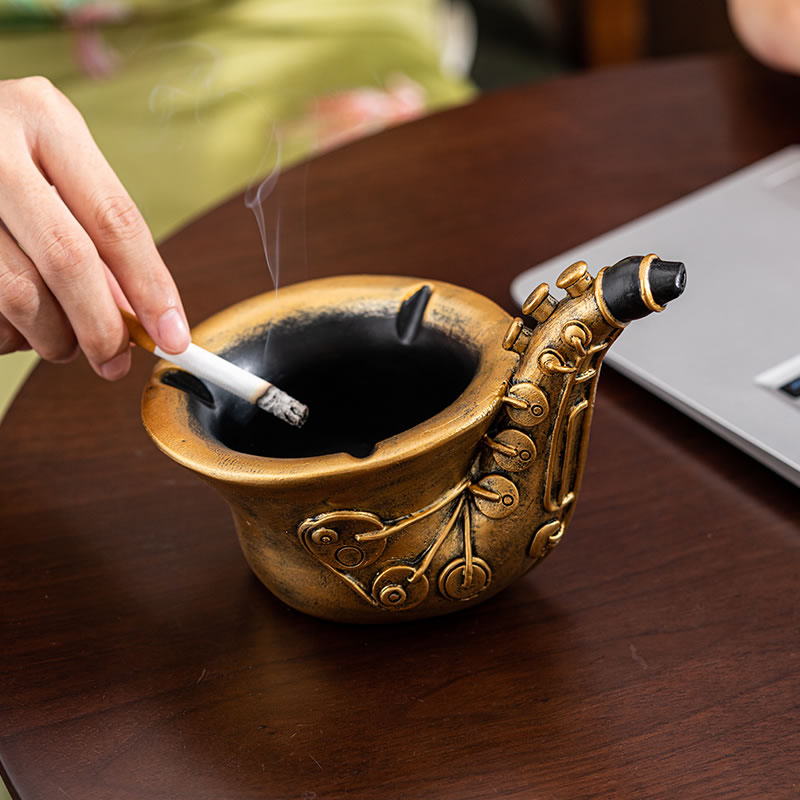 Vintage Saxophone Musical Instrument Ashtray