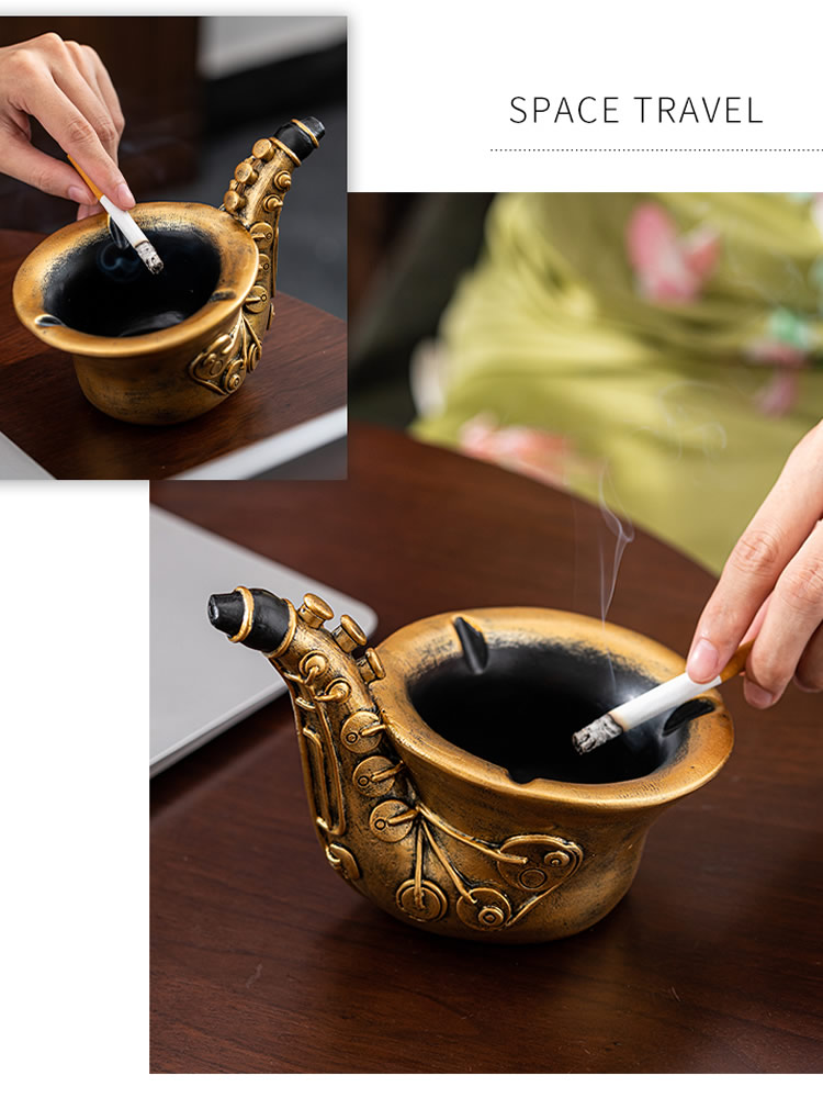 Vintage Saxophone Musical Instrument Ashtray